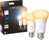 Philips Hue A19 Bluetooth 75W White Ambiance Smart LED Bulbs, 4-Pack