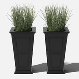 Veradek 2 Pack 28" Tall Brixton Resin Planter, 16 in. x 16 in. x 28 in.