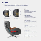 Nouhaus Classic Massage Chair with Ottoman Caramel Leather Lounge Chair