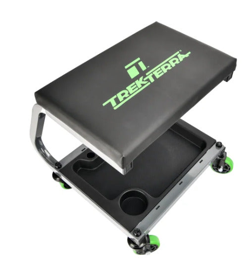 TrekTerra Rolling Shop Stool Garage Stool, Steel Frame Construction Chair