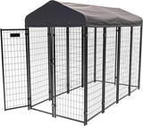 Lucky Dog Stay Series Villa Dog Kennel with Privacy Screen 4' X 8' X 6'