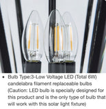 Lutec 300 Lumens Solar LED Post Lantern, 12.20” W x 12.20” D x 7’5” H