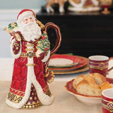 Fitz and Floyd Renaissance Holiday Ceramic Santa Pitcher with Gift Box