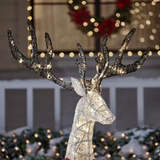Christmas Lighted LED Deer Family, Set Of 3 Deer Sculpture