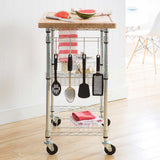 TRINITY EcoStorage Bamboo Top Kitchen Cart, 24"W x 19.75"D x 36.5"H