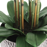 CGH Faux 4 Foot Phalaenopsis Orchid Arrangement with Modern Style Planter