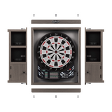 Barrington Electronic Dartboard with Cabinet, LED Lights with 12 Soft-Tip Darts