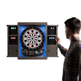 Barrington Electronic Dartboard with Cabinet, LED Lights with 12 Soft-Tip Darts