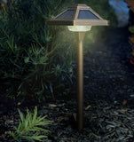 VOLT Landscape Lighting Premium Brass Solar Light, 2-pack