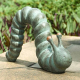 Verdigris Big Caterpillar Garden Statue, 16.5 in L x 5.3 in W x 11 in H