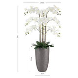 CGH Faux 4 Foot Phalaenopsis Orchid Arrangement with Modern Style Planter
