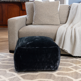 Brentwood Originals Bristol Faux Fur Pouf, 20" L x 20" W x 12" H