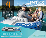 Intex Excursion Inflatable Boat, Rafting and Fishing Boat w/ Oars & Pump