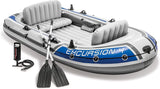 Intex Excursion Inflatable Boat, Rafting and Fishing Boat w/ Oars & Pump