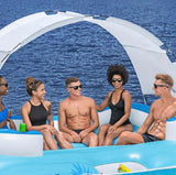 Tobin Sports Lake Day 6 Person Inflatable Party Island with 12' ft Sunshade