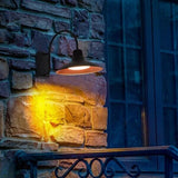 Lutec 12" Wall Light Vintage American Outdoor LED Barnlight with Copper Shade
