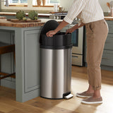 Kohler Step Trash Can 13 Gallons Semi-Round Stainless Steel Waste Home Kitchen