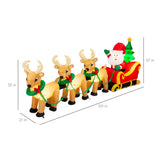 9Ft Pre-Lit Inflatable Santa Claus Sleigh and Reindeer