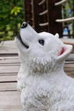 Howling American Resin Eskimo Puppy Statue