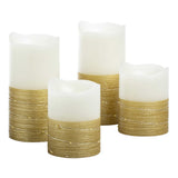 Sterno Home Flameless LED Wax Pillar Candles with Fairy Lights and Timer, 4-piece set