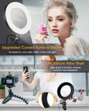 6.3" Selfie Ring Light with Clamp Mount for Desk, Bed, Office, Makeup, YouTube, Video, Live Steam & Broadcast, 3 Dimmable Color & 10 Brightness , 360 Degrees Rotatable