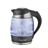 MegaChef Glass Stainless Steel Electric Tea Kettle, 1.8L