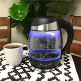 MegaChef Glass Stainless Steel Electric Tea Kettle, 1.8L