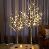 6FT Lighted Birch Artificial Christmas Tree, 96 LED Warm White