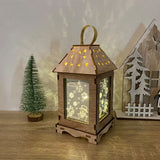 Wooden LED Handheld Lantern, 6.89 x 4.33 x 4.33 Inches Night Light