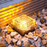 Solar Brick Lights Solar Ice Cube Light Brick Rock Lamp Frosted Glass Landscape Led Lights