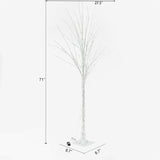 70" H Pre-Lit LED Birch Tree, 96 Warm LED Bulbs