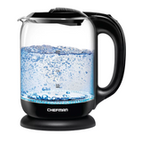 Chefman Electric Glass Tea Kettle with One Touch Easy Operation, 1.7L