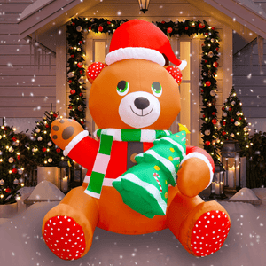 6FT Inflatable Cute Teddy Bear Holding Tree