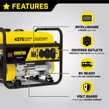 Champion 3500-Watt RV Ready Portable Generator, 4,375W Peak/3,500W Rated Power Equipment