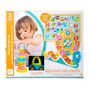 TCG Toys 5-in-1 Infant Wood Fun Pack, 12-Pc Jigsaw Animal Alphabet Puzzle