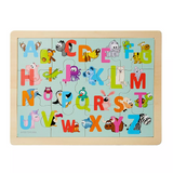 TCG Toys 5-in-1 Infant Wood Fun Pack, 12-Pc Jigsaw Animal Alphabet Puzzle