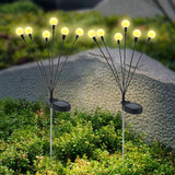 2pcs Solar Garden Lights Firefly Lawn Stake Light, Warm White