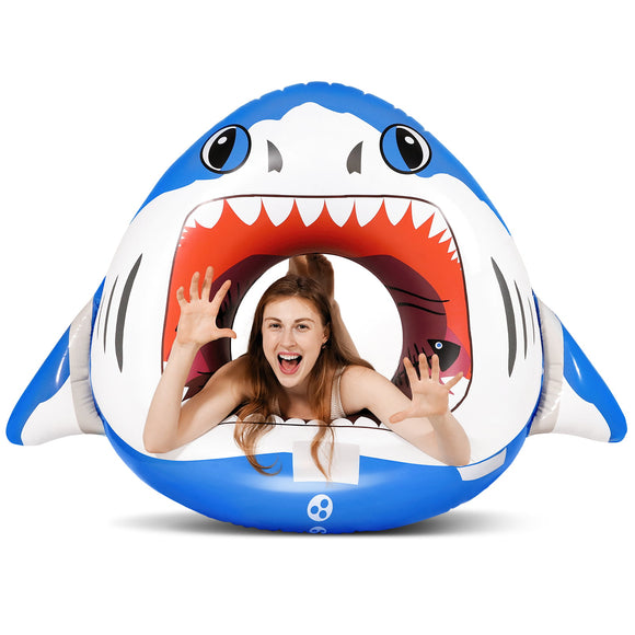 Swtroom Shark Float Water Inflatables Fun Raft Lounge, 10.30 x 8.30 x 2.00 Inches