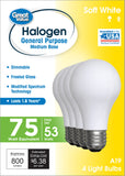 Great Value Halogen Light Bulbs, Soft White, A19 General Purpose