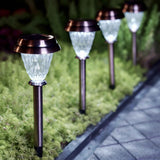 ExcMark Stainless Steel Glass Solar LED Pathway Lights, 6 Pack