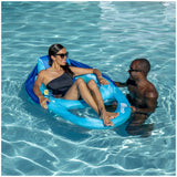 SwimWays Spring Float Recliner Pool Lounge Chair w/ Sun Canopy
