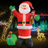 12 FT Huge Christmas Inflatable Santa Claus Carrying Gift Bag and Bear