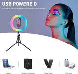 10 RGB Selfie Ring Light with Tripod Stand & Phone Clip