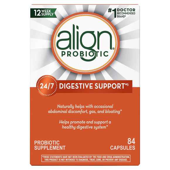 align Daily Probiotic Supplement, 84 Capsules  Abdominal Discomfort Gas & Bloating