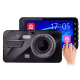 4 Inch Hd 1080p Dual Lens Car Dvr Touch Screen Dashcam Camera Video Recorder