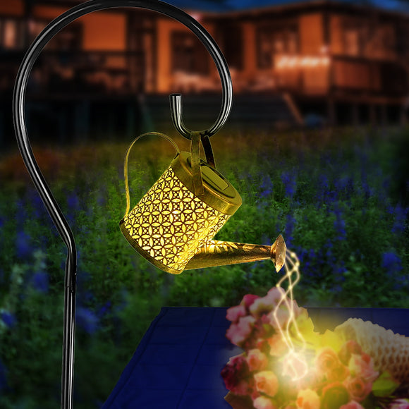 TiokMc Solar Watering Can Lights Hanging Kettle Lantern Light