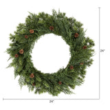 Holiday Time 24-Inch Artificial Sonoma Cypress Evergreen Christmas Wreath
