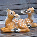 2Pcs Sika Deer Statue, Sculpture Ornaments Animal Model 6.7x4.5in