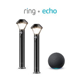 Ring Smart Security Lighting Spotlight and Pathlight, 2-pack with Bridge