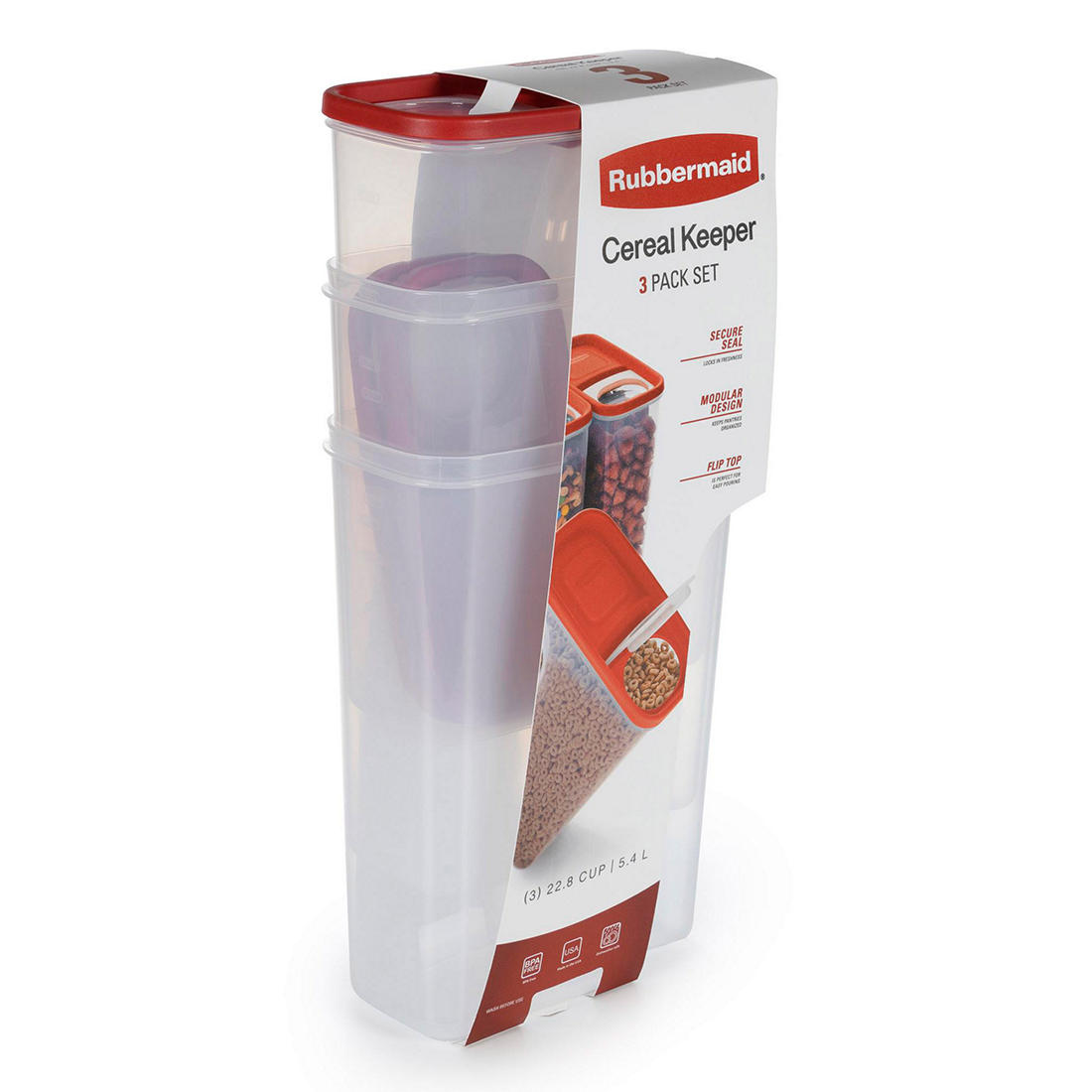Rubbermaid Cereal Keeper Food Storage Containers - Pack of 3, Clear for  sale online